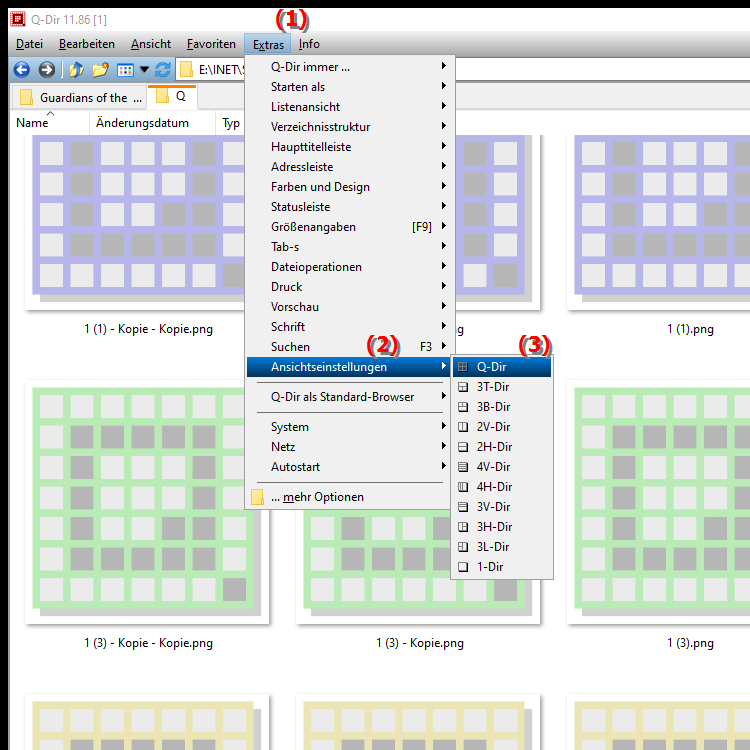 Was ist die Quad Datei Explorer Q Dir Ansicht unter Windows